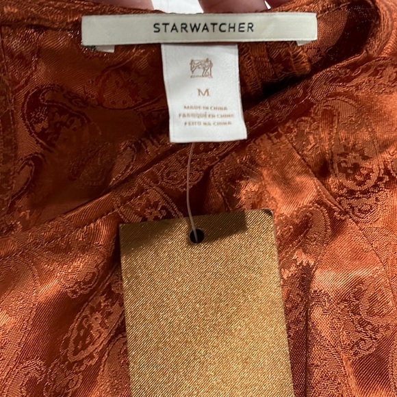 New Scotch & Soda Starwatcher Asymmetric Peplum Midi Dress Cinnamon Rust Size M - Picture 2 of 8